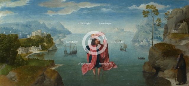 Saint Christopher carrying the Infant Christ, Mid of 16th cen.. Artist: Master of the Female Half-Lengths, (Style of)  