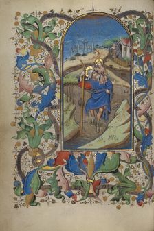 Saint Christopher; Book of Hours, about 1450-1455. Creator: Master of Guillebert de Mets