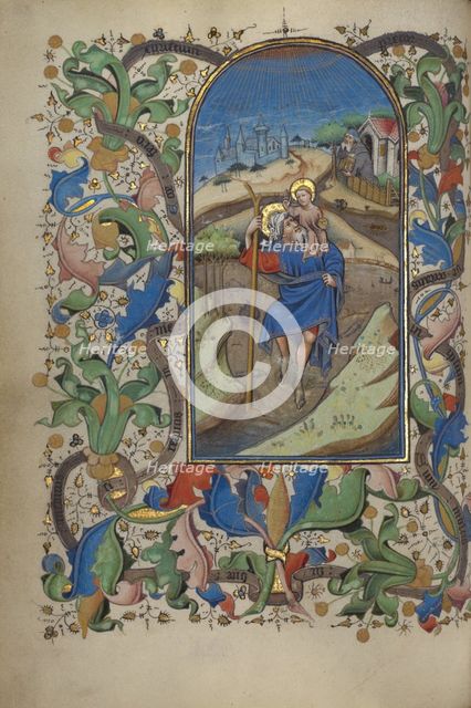 Saint Christopher; Book of Hours, about 1450-1455. Creator: Master of Guillebert de Mets.
