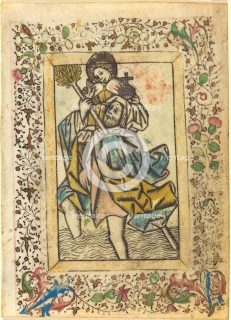 Saint Christopher, c. 1460. Creator: Master of the Dutuit Mount of Olives.
