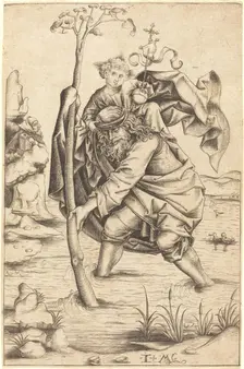 Saint Christopher, c. 1480/1490. Creator: Israhel van Meckenem