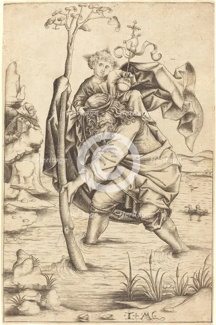 Saint Christopher, c. 1480/1490. Creator: Israhel van Meckenem.