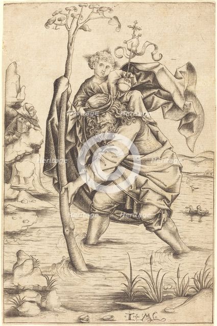 Saint Christopher, c. 1480/1490. Creator: Israhel van Meckenem.