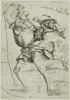 Saint Christopher, c. 1500. Creator: Master MZ