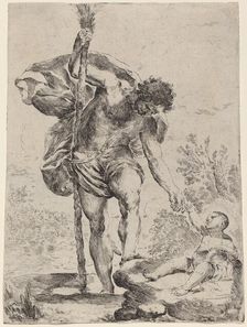 Saint Christopher Giving His Hand to the Infant Jesus, 1650s. Creator: Francesco Amato