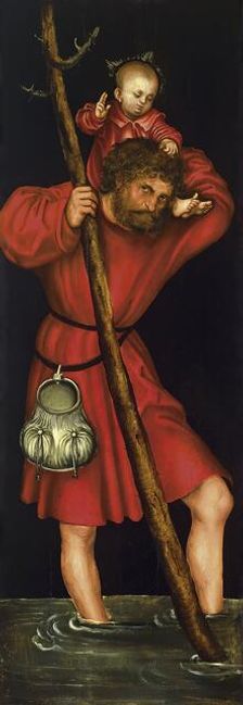 Saint Christopher (Exterior Left Wing), 1514. Creator: Lucas Cranach the Elder