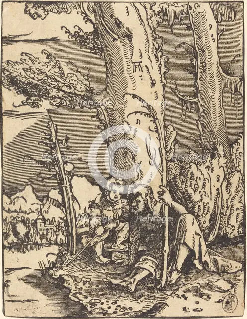 Saint Christopher Seated by a River Bank, c. 1515/1517. Creator: Albrecht Altdorfer.