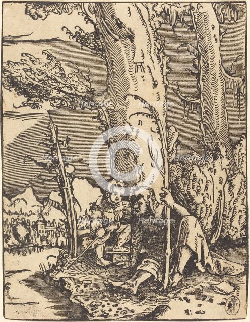 Saint Christopher Seated by a River Bank, c. 1515/1517. Creator: Albrecht Altdorfer.