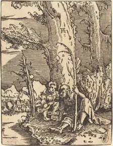 Saint Christopher Seated by a River Bank, c. 1515/1517. Creator: Albrecht Altdorfer