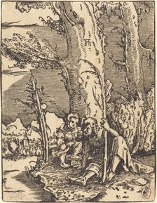 Saint Christopher Seated by a River Bank, c. 1515/1517. Creator: Albrecht Altdorfer
