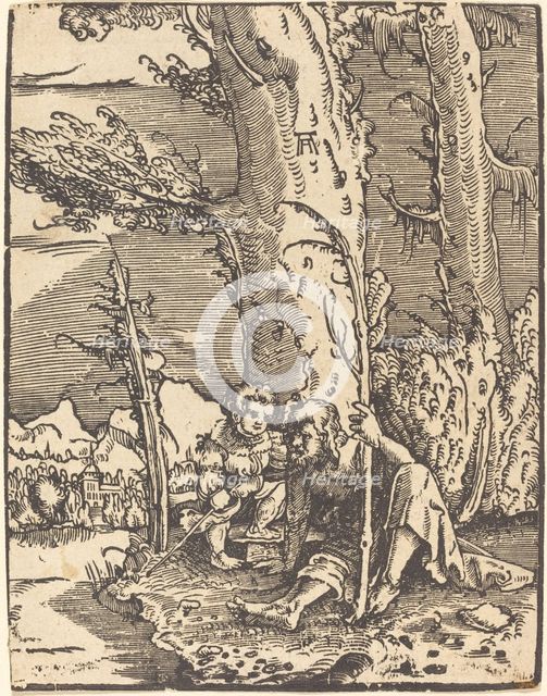 Saint Christopher Seated by a River Bank, c. 1515/1517. Creator: Albrecht Altdorfer.