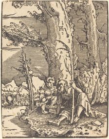 Saint Christopher Seated by a River Bank, c. 1515/1517. Creator: Albrecht Altdorfer