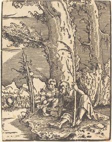 Saint Christopher Seated by a River Bank, c. 1515/1517. Creator: Albrecht Altdorfer