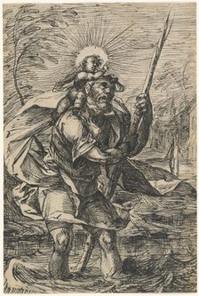 Saint Christopher (recto), 1615/1620. Creator: Hermann Weyer