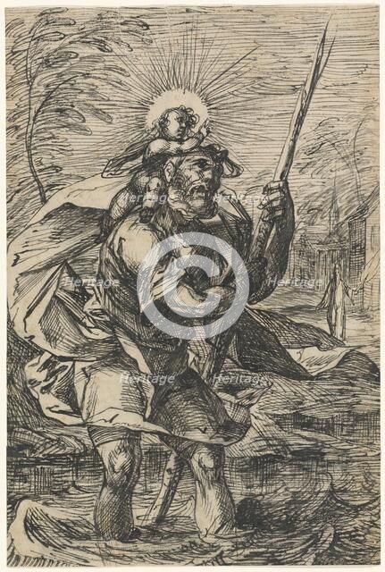 Saint Christopher (recto), 1615/1620. Creator: Hermann Weyer.