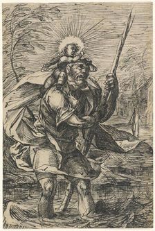 Saint Christopher (recto), 1615/1620. Creator: Hermann Weyer