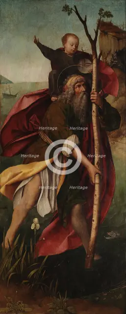 Saint Christopher. Triptych of Our Lady of Mercy, right panel, First quarter of 16th century. Creator: Provost (Provoost), Jan (1465-1529).
