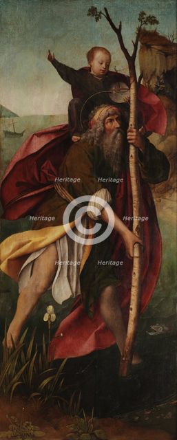 Saint Christopher. Triptych of Our Lady of Mercy, right panel, First quarter of 16th century. Creator: Provost (Provoost), Jan (1465-1529).