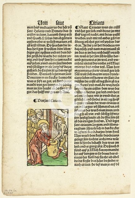 Saint Ciriaco from Heiligenleben (The Lives of Saints), Plate 12 from Woodcuts from..., 1929. Creators: Unknown, Johann Schönsperger the Elder, Jacobus de Voragine, Wilhelm Ludwig Schreiber.