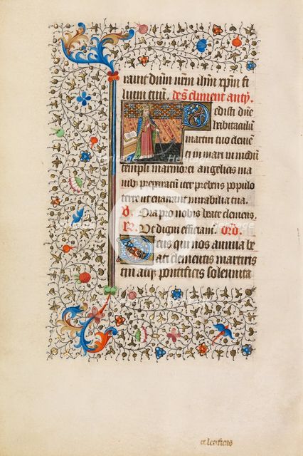 Saint Clement with an Anchor; Book of Hours, about 1440-1450. Creator: Workshop of the Bedford Master.