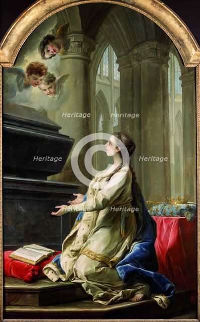 Saint Clotilde praying by the tomb of Saint Martin, 1753. Creator: Van Loo, Carle (1705-1765).