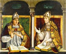Saint Ambrose and Saint Augustine, between c1495 and c1500. Creator: Pedro Berruguete