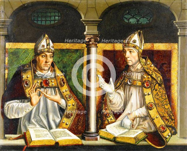 Saint Ambrose and Saint Augustine, between c1495 and c1500. Creator: Pedro Berruguete.