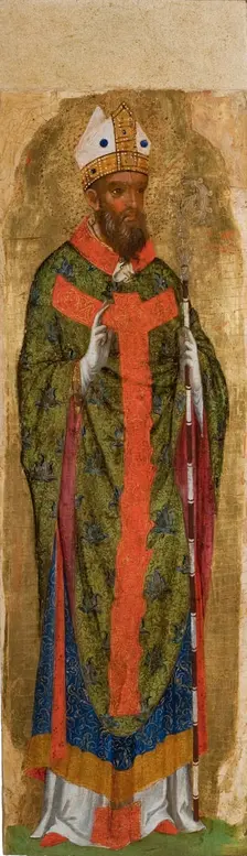 Saint Ambrose, Archbishop of Milan, c1340-1345. Creator: Veneziano, Paolo (ca 1330-ca 1360)