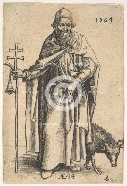 Saint Anthony, 1564. Creators: Hieronymous Wierix, Jan Wierix.