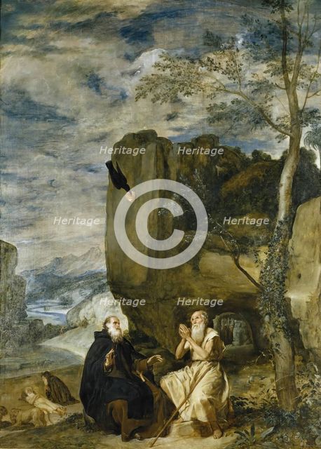Saint Anthony Abbot and St. Paul, the first hermit, c1634. Creator: Diego Velasquez.