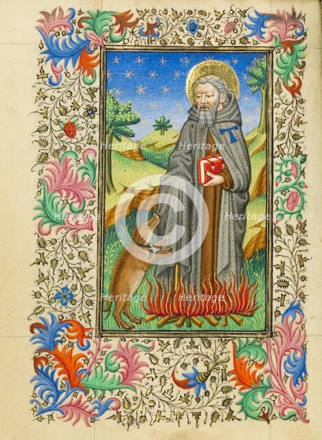 Saint Anthony Abbot; Book of Hours, about 1430-1440. Creator: Fastolf Master.