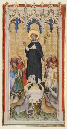 Saint Anthony Abbot Blessing the Animals, the Poor, and the Sick, about 1400-1410. Creator: Master of St. Veronica