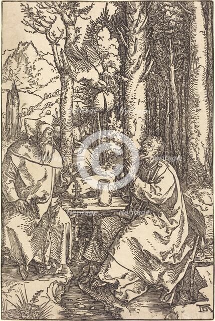 Saint Anthony and Saint Paul in the Wilderness, c. 1504. Creator: Albrecht Durer.