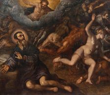 Saint Anthony banishing the devils of temptation, 1600s. Creator: Tintoretto; Domenico (1560-1635)