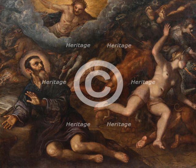Saint Anthony banishing the devils of temptation, 1600s. Creator: Tintoretto; Domenico (1560-1635).