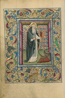 Saint Anthony Constraining a Devil; Book of Hours, about 1460. Creator: Unknown