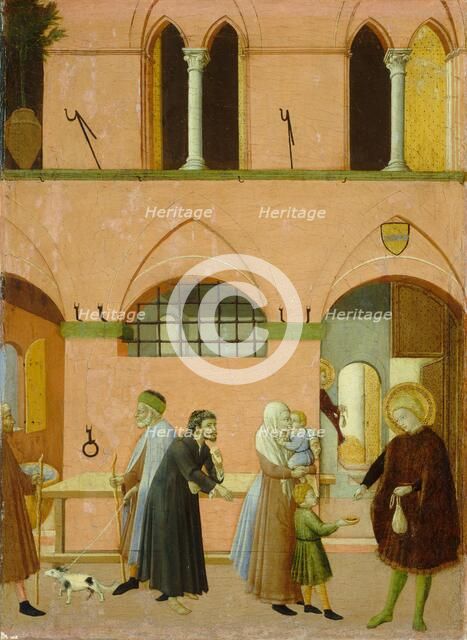 Saint Anthony Distributing His Wealth to the Poor, c. 1430/1435. Creators: Sano di Pietro, Master of the Osservanza Triptych.