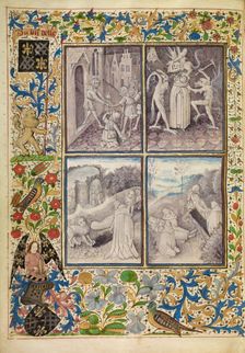Saint Anthony Giving his Belongings to the Poor: Anthony Tormented by Demons..., about 1465-70. Creators: Master of the Brussels Romuléon, Workshop of the Master of the Brussels Romuléon