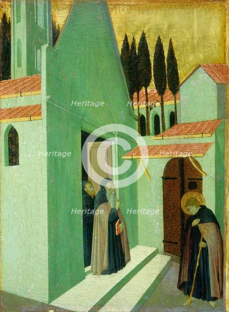 Saint Anthony Leaving His Monastery, c. 1430/1435. Creators: Sano di Pietro, Master of the Osservanza Triptych.