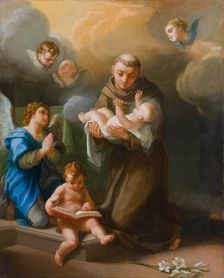 Saint Anthony of Padua with baby Jesus. Creator: Luti, Benedetto (1666-1724)