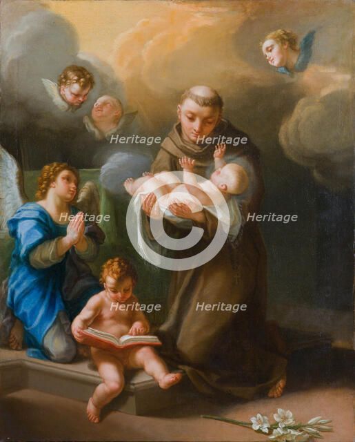 Saint Anthony of Padua with baby Jesus. Creator: Luti, Benedetto (1666-1724).