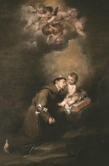 Saint Anthony of Padua with the Infant Jesus, 1668-1669. Creator: Murillo, Bartolomé Estebàn (1617-1682)