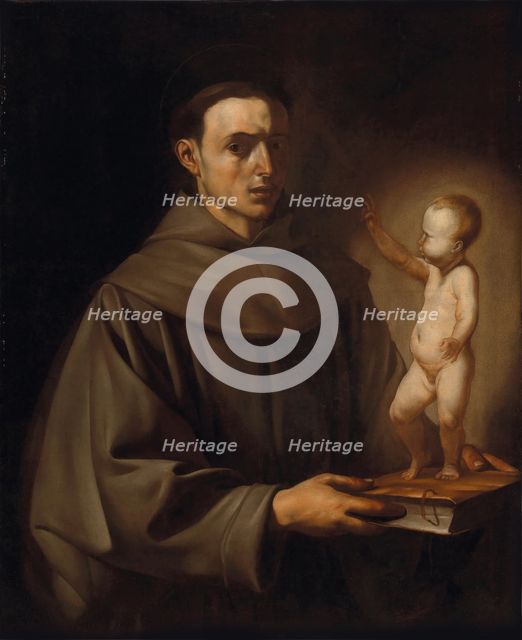 Saint Anthony of Padua with the Infant Jesus, ca 1612-1615. Creator: Ribera, José, de (1591-1652).