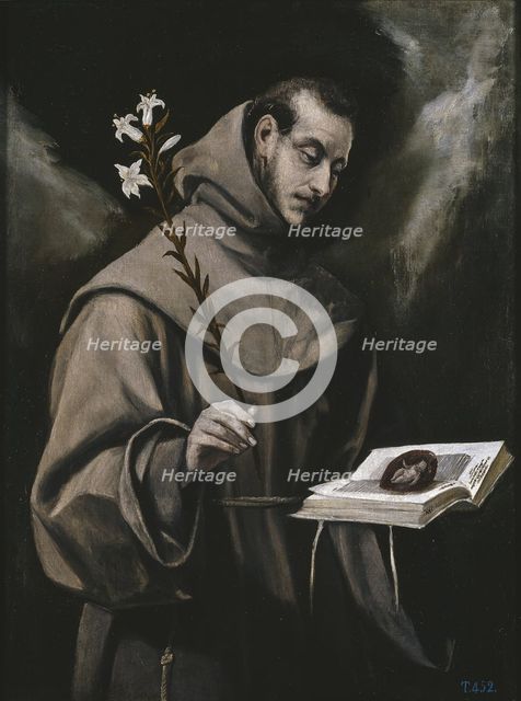 Saint Anthony of Padua, c. 1580. Artist: El Greco, Dominico (1541-1614)