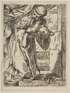 Saint Anthony of Padua holding the Christ Child, ca.1635-1636. Creator: Simone Cantarini