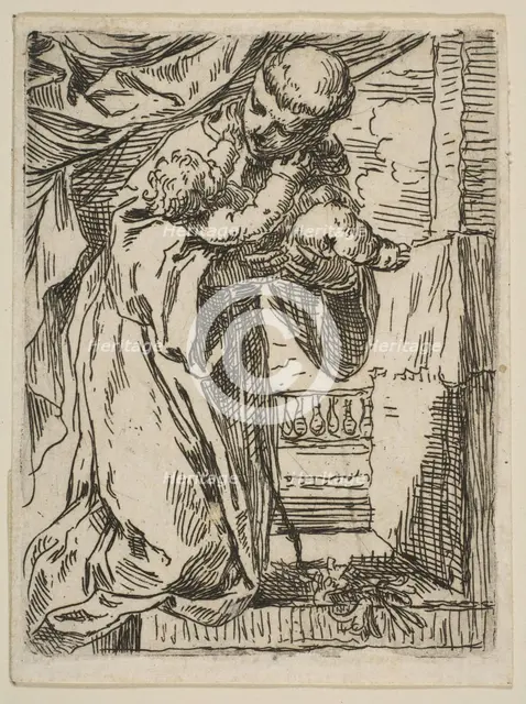 Saint Anthony of Padua holding the Christ Child, ca.1635-1636. Creator: Simone Cantarini.