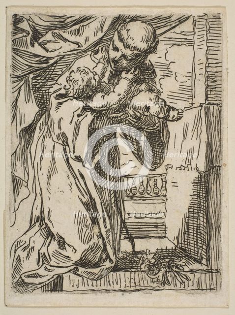 Saint Anthony of Padua holding the Christ Child, ca.1635-1636. Creator: Simone Cantarini.