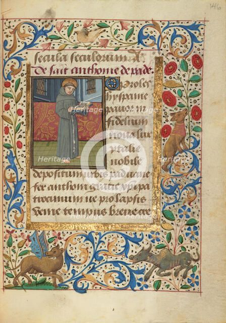 Saint Anthony of Padua; Prayer Book of Charles the Bold about 1480-1490. Creator: Unknown.