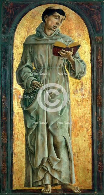 Saint Anthony of Padua Reading, ca 1475. Creator: Tura, Cosimo (before 1431-1495).