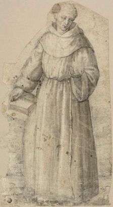 Saint Anthony of Padua (recto); Standing Monk (verso), 1540/75. Creator: Unknown